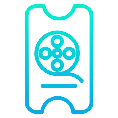 Movie Ticket web simgesi. Düz stil sinema bileti simgesi