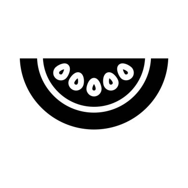 Basit karpuz simgesi, vektör illüstrasyonu