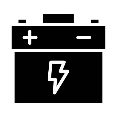 Düz pil simgesi beyaz arka plan üzerinde