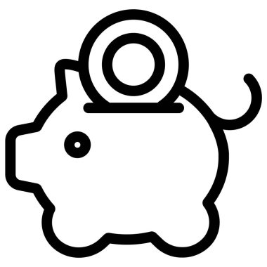 domuz kumbarası minimalist vektör simgesi beyaz üzerinde izole