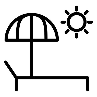 Beyaz arkaplanda basit plaj vektör resimleme