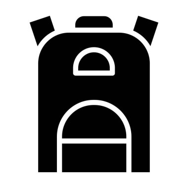 Beyaz arkaplanda basit Sırt çantası vektör resimlemesi