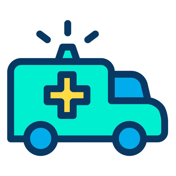 Ambulance Car Linear Vector Icon — Stock Vector