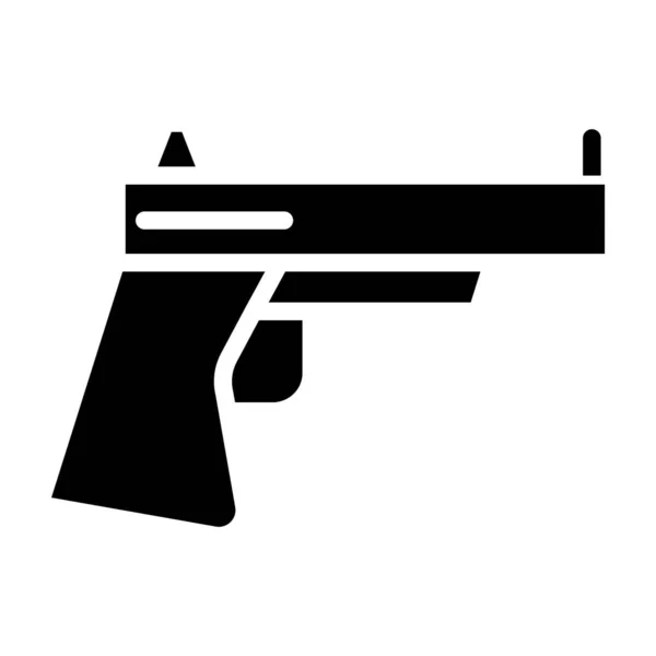 Icône Vectorielle Minimaliste Pistolet Isolé Sur Blanc — Image vectorielle