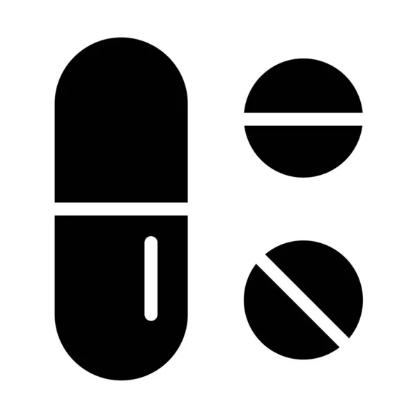 Pills Minimalistic Vector Icon Isolated White — Stock Vector