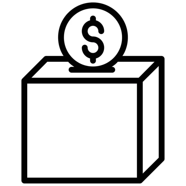 Caja Icono Web Diseño Simple — Vector de stock