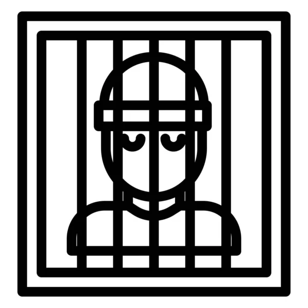 Jail Thief Vector Icon Simple Illustration — Stock Vector