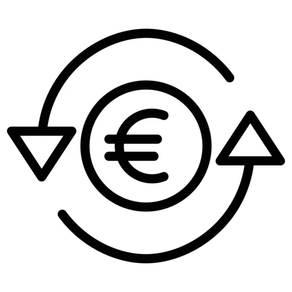 Euro Currency Concept Simple Art Vector Illustration — Stock Vector