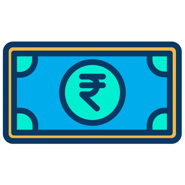 Rupees Geld Web Icoon Eenvoudige Illustratie — Stockvector