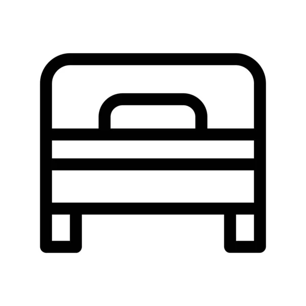 Minimalistisches Vektor Symbol Des Bettes Isoliert Auf Weiß — Stockvektor