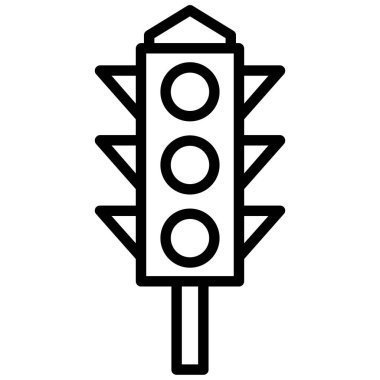  Beyaz arkaplanda trafik ışığı basit vektör simgesi