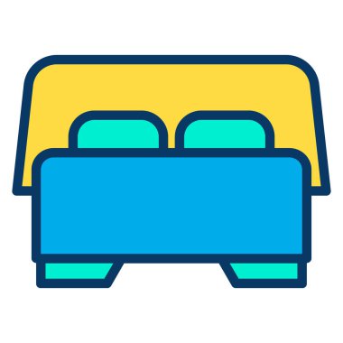 yatak ikonu vektör illüstrasyonu