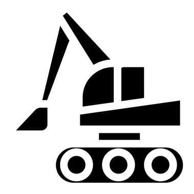 İnşaat vinci simgesi. web için ekskavatör vektör simgelerinin özet çizimi