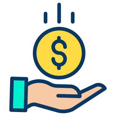 Dolar. Web simgesi basit illüstrasyon