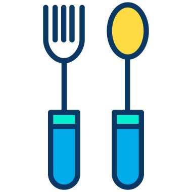 Çatal ve bıçak. Basit biçim illüstrasyonu