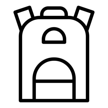 Beyaz arkaplanda basit Sırt çantası vektör resimlemesi