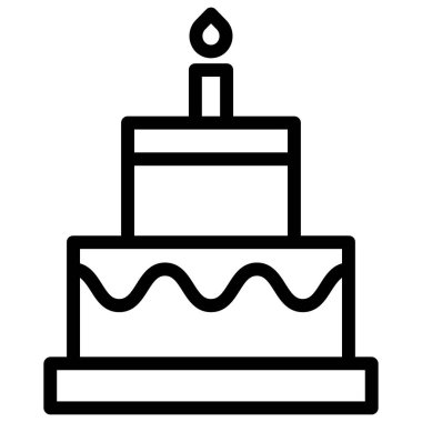 Beyaz arkaplanda basit bir pasta vektör resimleme