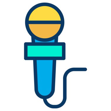 Mikrofon. Web simgesi basit illüstrasyon