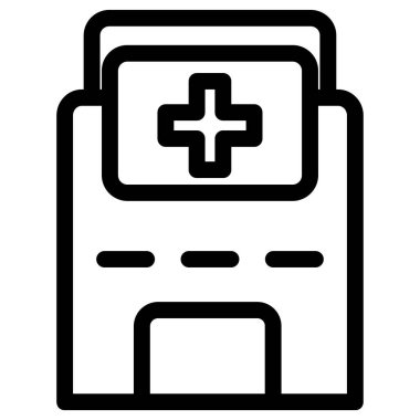 Hastane ve klinik simgesi, vektör illüstrasyonu