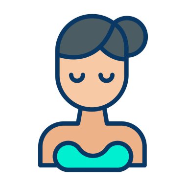 Kadın. Web simgesi basit illüstrasyon