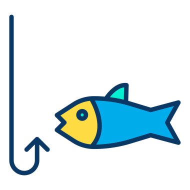 Web simgesi balıkçılık, illüstrasyon vektör 