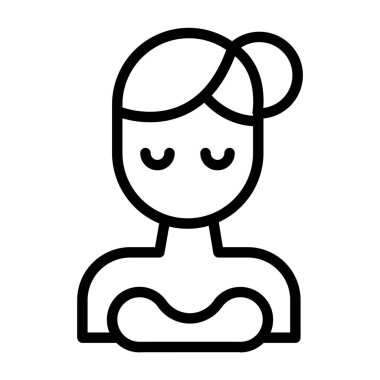 Kadın. Web simgesi basit illüstrasyon