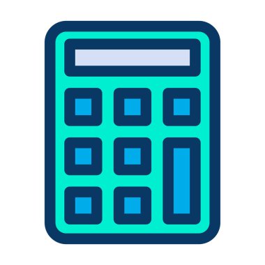 hesap makinesi düz simgesi, vektör illüstrasyonu