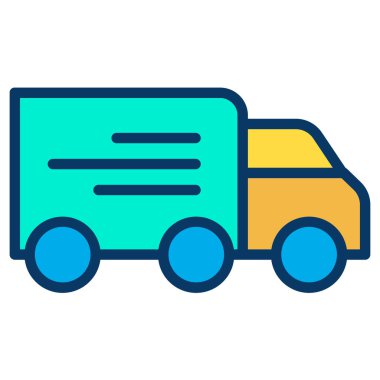 Basit kamyon simgesi, vektör illüstrasyonu