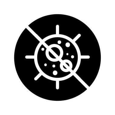 Web ve mobil uygulama tasarımınız için beyaz arkaplanda izole edilmiş virüs simgesi vektörü, bakteri logosu kavramı