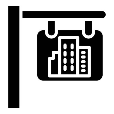 Otelde. Web simgesi basit illüstrasyon