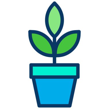 bitkisel çömlek minimalist vektör simgesi beyaz üzerinde izole 