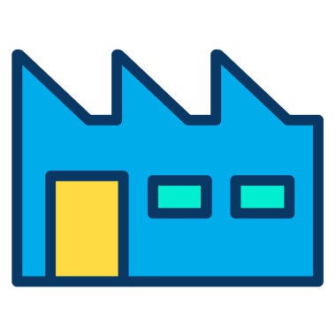 Basit fabrika simgesi, vektör illüstrasyonu