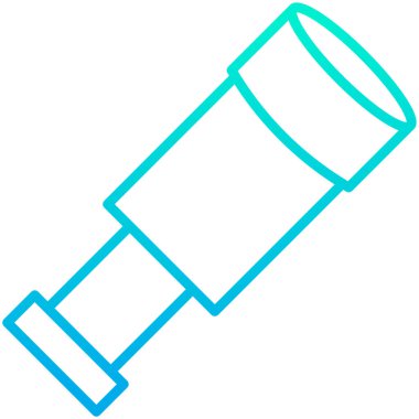 spyglass çizgi vektör simgesi.