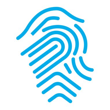 parmak izi vektör simgesi. Düz çizim. 10 saniye.