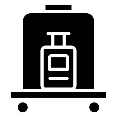 Trolley basit simgesi, vektör illüstrasyonu