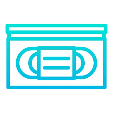 Beyaz arkaplanda vhs basit vektör simgesi