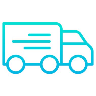 Basit kamyon simgesi, vektör illüstrasyonu