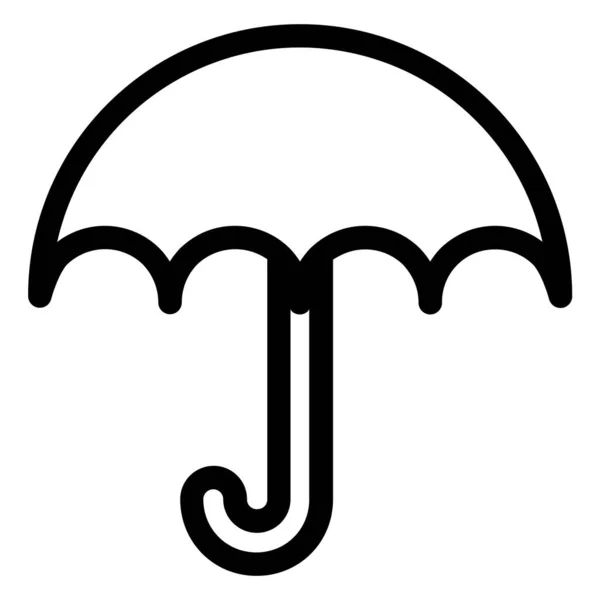 Umbrella Minimalistic Vector Icon Isolated White — Stock Vector