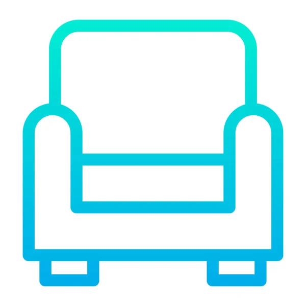 Sofa Einfaches Vektor Symbol Auf Weißem Hintergrund — Stockvektor