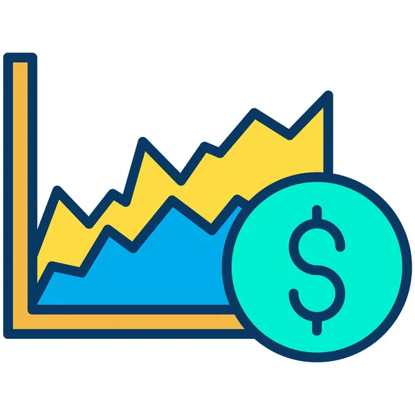 Ícone Gráfico Negócios Simples Ilustração Vetorial — Vetor de Stock