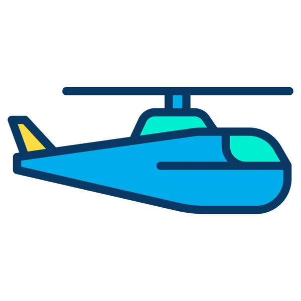 Helikopter Flaches Symbol Vektor Illustration — Stockvektor