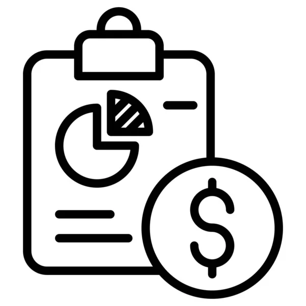 Eenvoudige Financiële Rapport Vector Pictogram Illustratie Witte Achtergrond — Stockvector