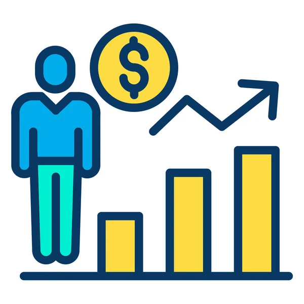 Crescimento Dos Negócios Ilustração Simples — Vetor de Stock