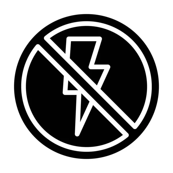 Vektor Flash Kein Flash Web Symbol Einfache Illustration — Stockvektor