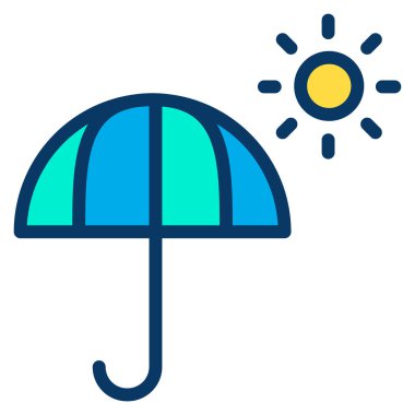 Beyaz arkaplanda şemsiye basit vektör simgesi