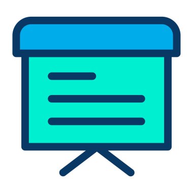 Sunum minimalist vektör simgesi beyaza izole edildi 