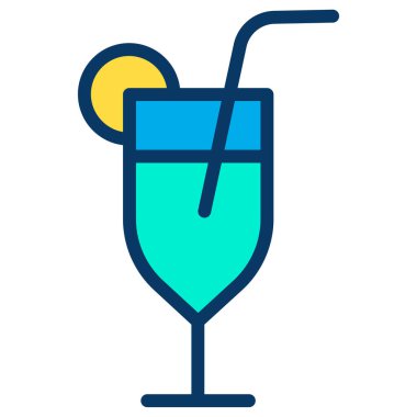 Kokteyl web simgesi vektör illüstrasyonu