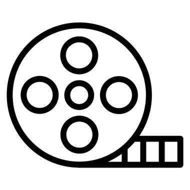 Film makarası, film şeridi vektör web simgesi basit illüstrasyon