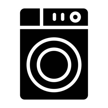 çamaşır makinesi simgesi. Basit resimleme