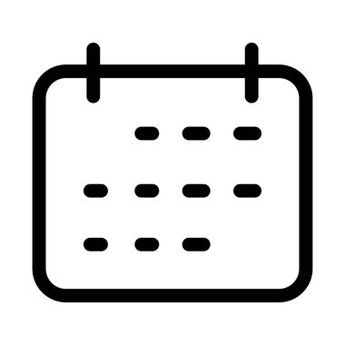 Beyaz arkaplan üzerindeki basit takvim vektör resimlemesi